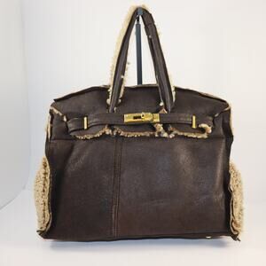 Handmade Shearling Bag from Repurposed Coat